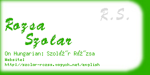 rozsa szolar business card